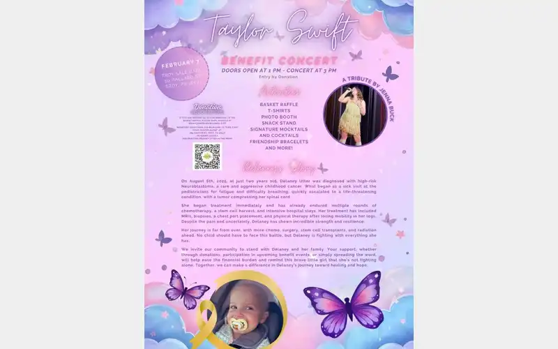 Taylor Swift Tribute Show to benefit two-year-old girl battling cancer