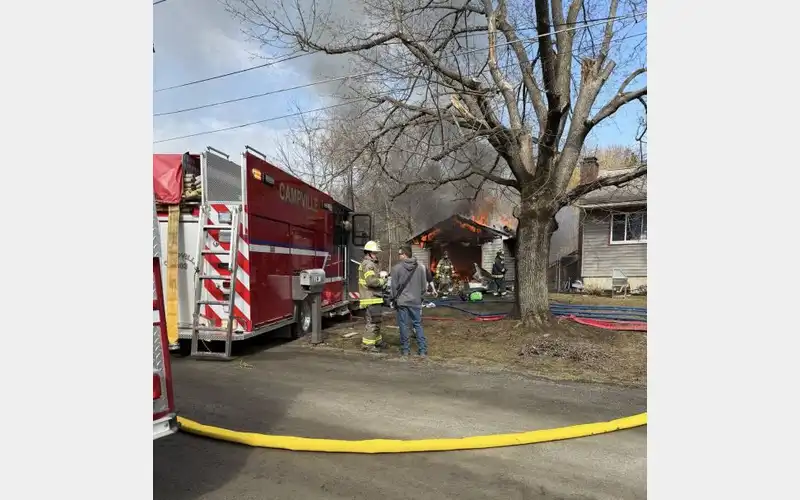 Garage destroyed by fire in Campville