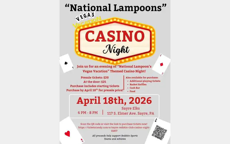 Redskin Club to host Casino Night next weekend