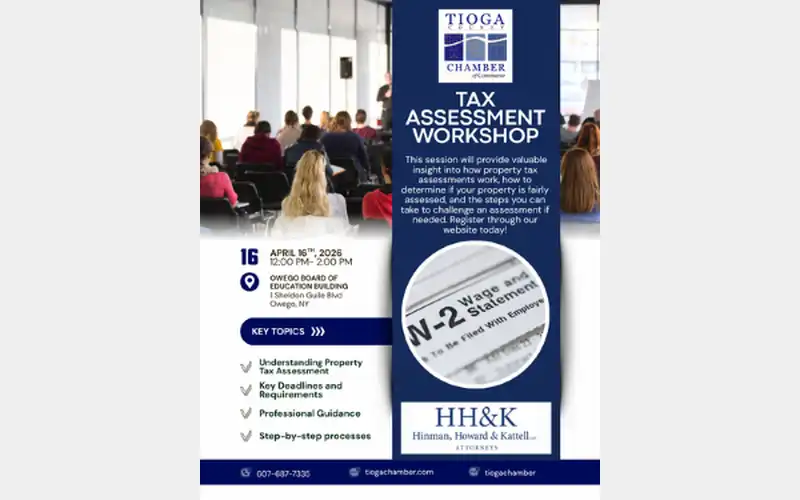 Tax assessment workshop set for next week