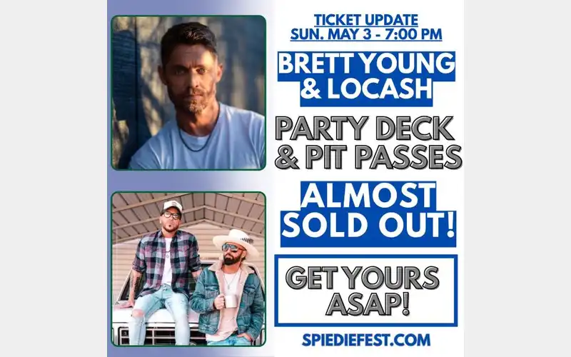 Brett Young, LOCASH to headline Spiedie Fest