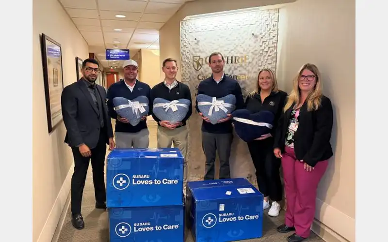 Williams Subaru donates blankets to Guthrie Sayre Cancer Center