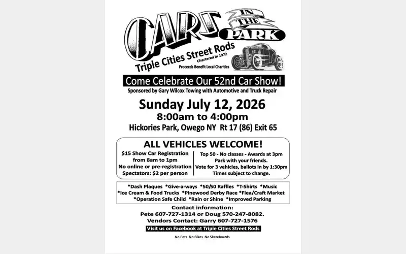 Cars in the Park set for Sunday in Owego