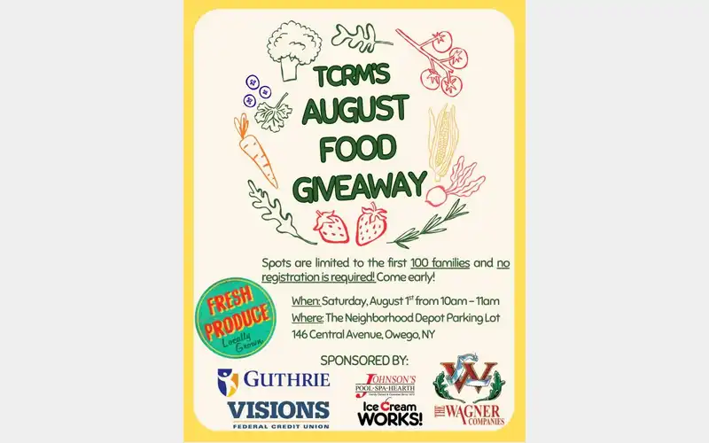 TCRM to host August Food Giveaway next weekend