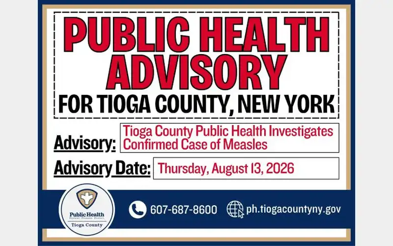 Tioga County Public Health investigating confirmed case of measles