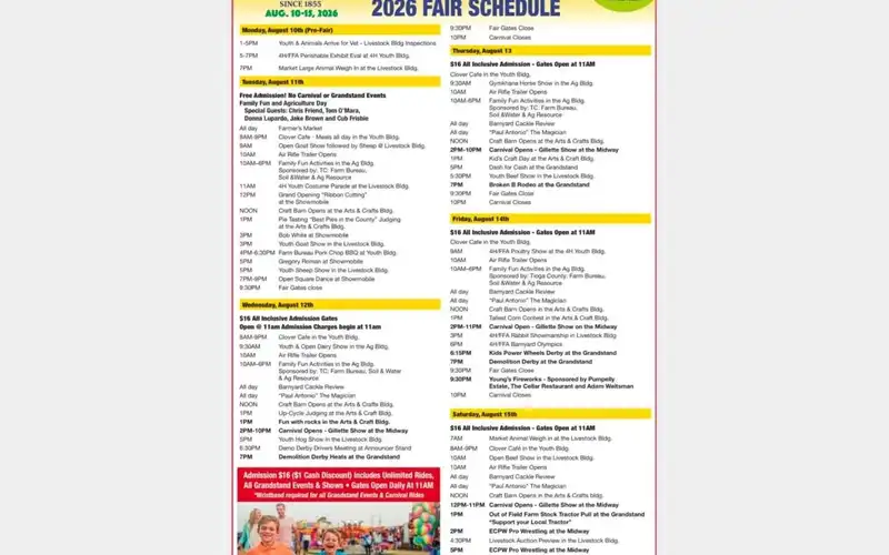 Tioga County Fair kicks off today